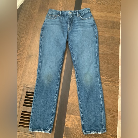GOOD AMERICAN Good Classic Jeans High Rise Waisted Skinny Frayed Hem Size 28 - Picture 14 of 16